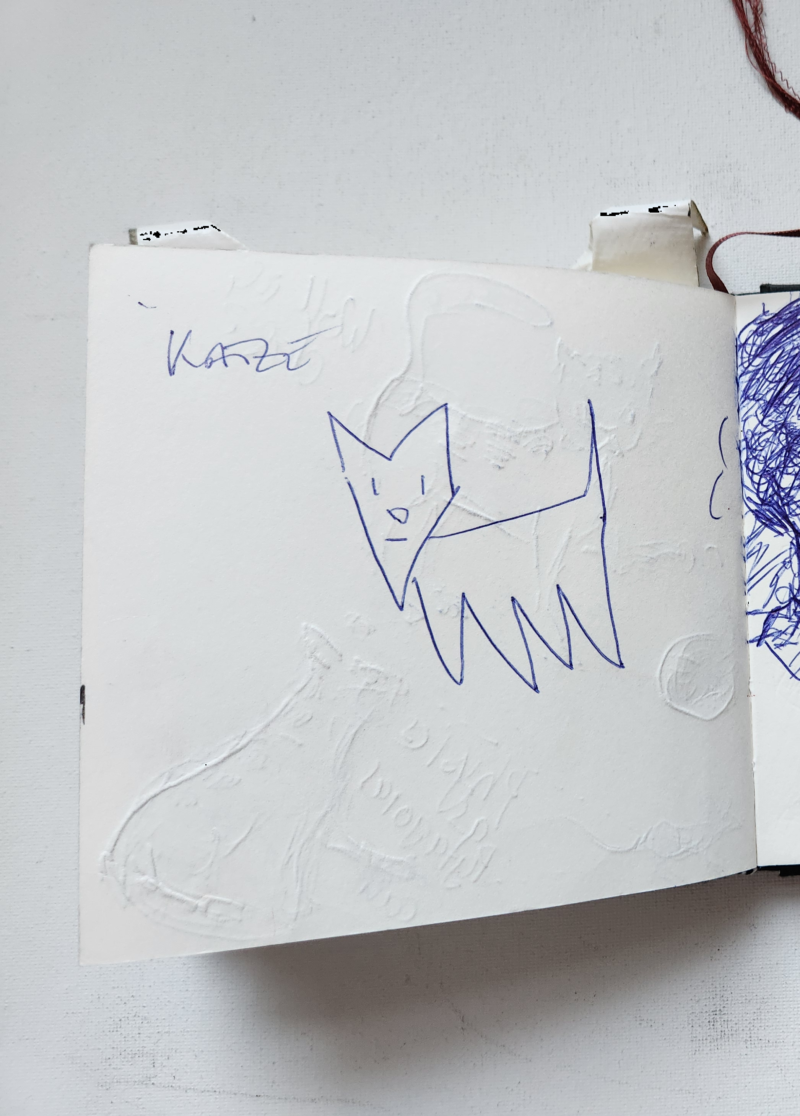 Handgezeichnete Katze Kratze
