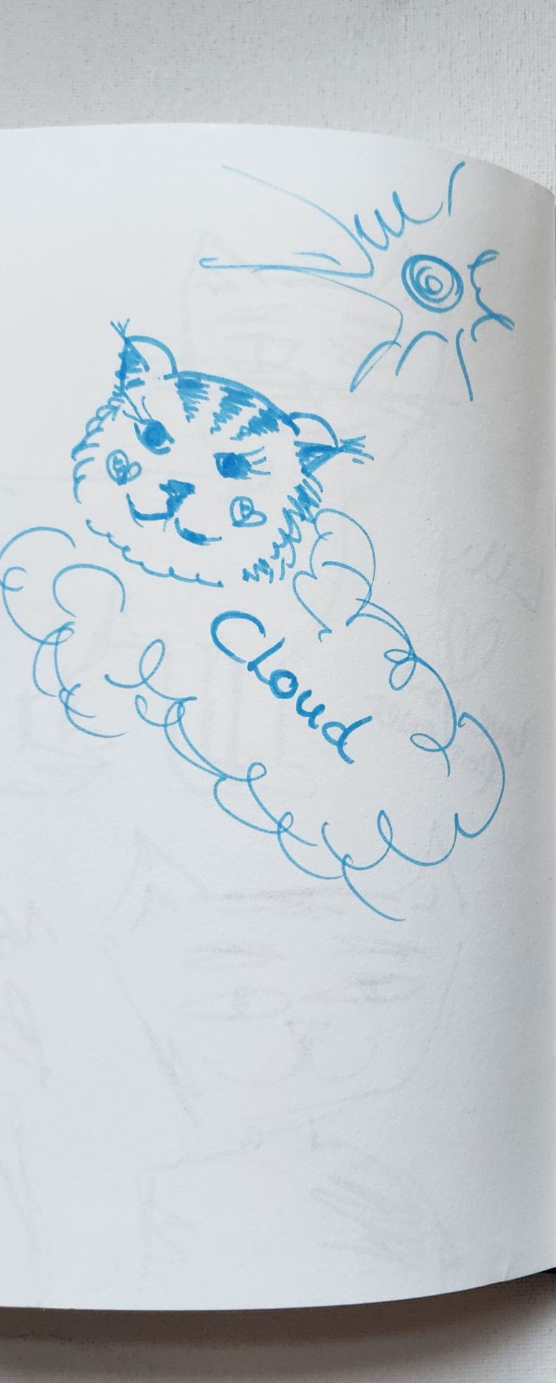 Handgezeichnete Katze Cloud