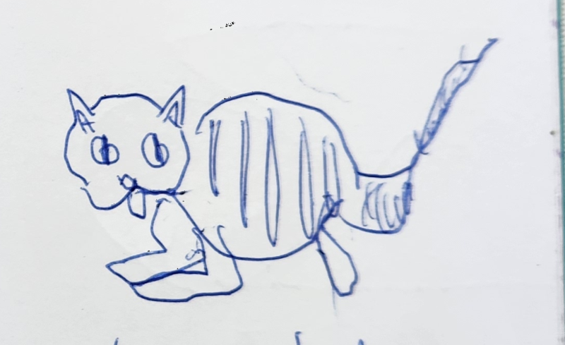 Handgezeichnete Katze Schnurrel