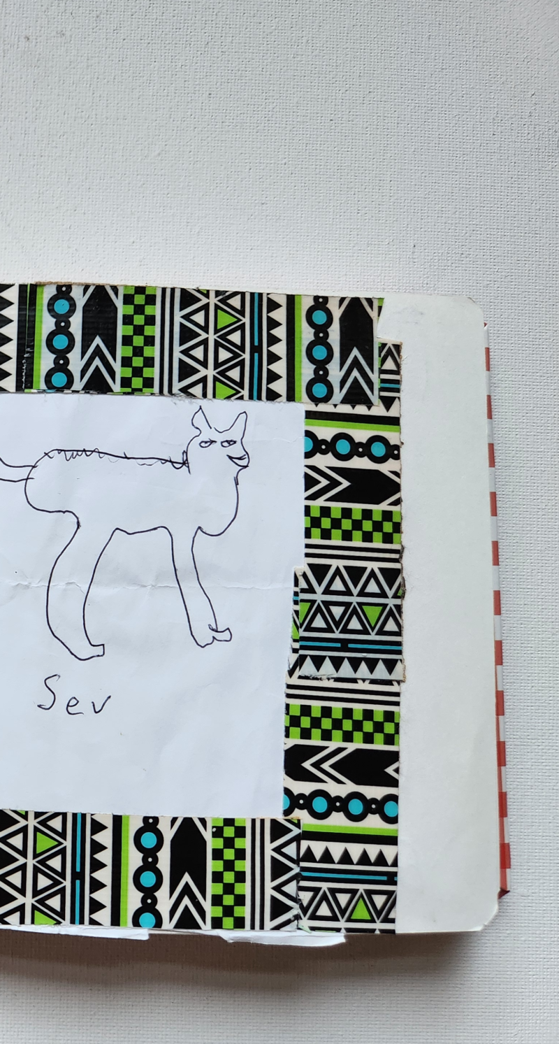 Handgezeichnete Katze Sev