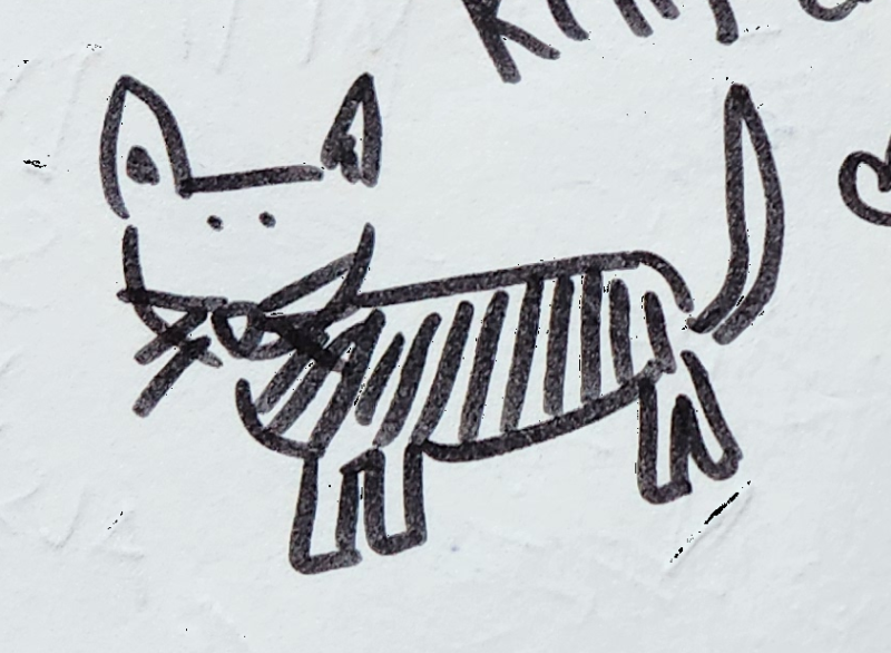Handgezeichnete Katze Zickzack