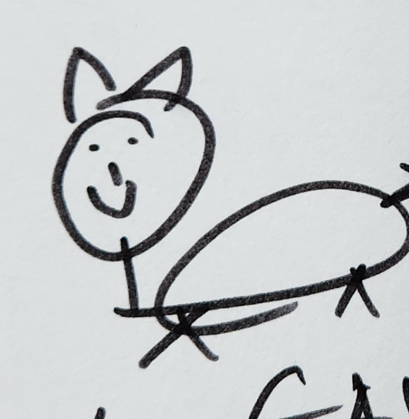 Handgezeichnete Katze Wackelohr