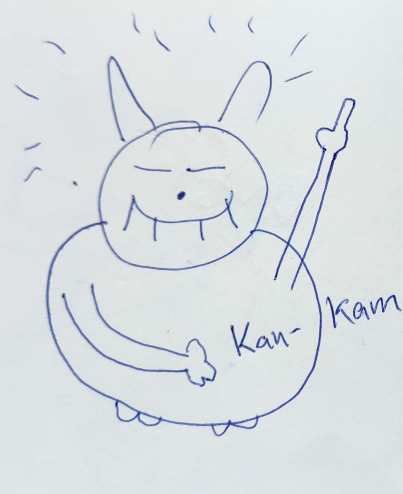 Handgezeichnete Katze Kan-Kan
