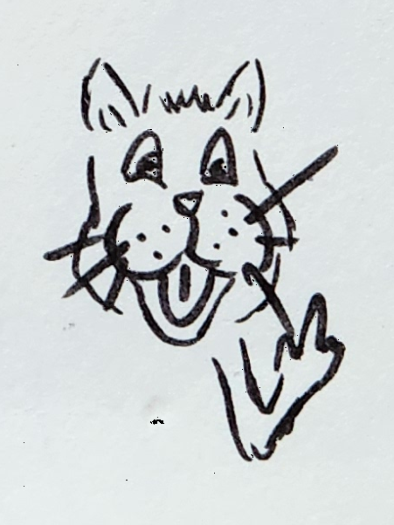 Handgezeichnete Katze Pfötchen