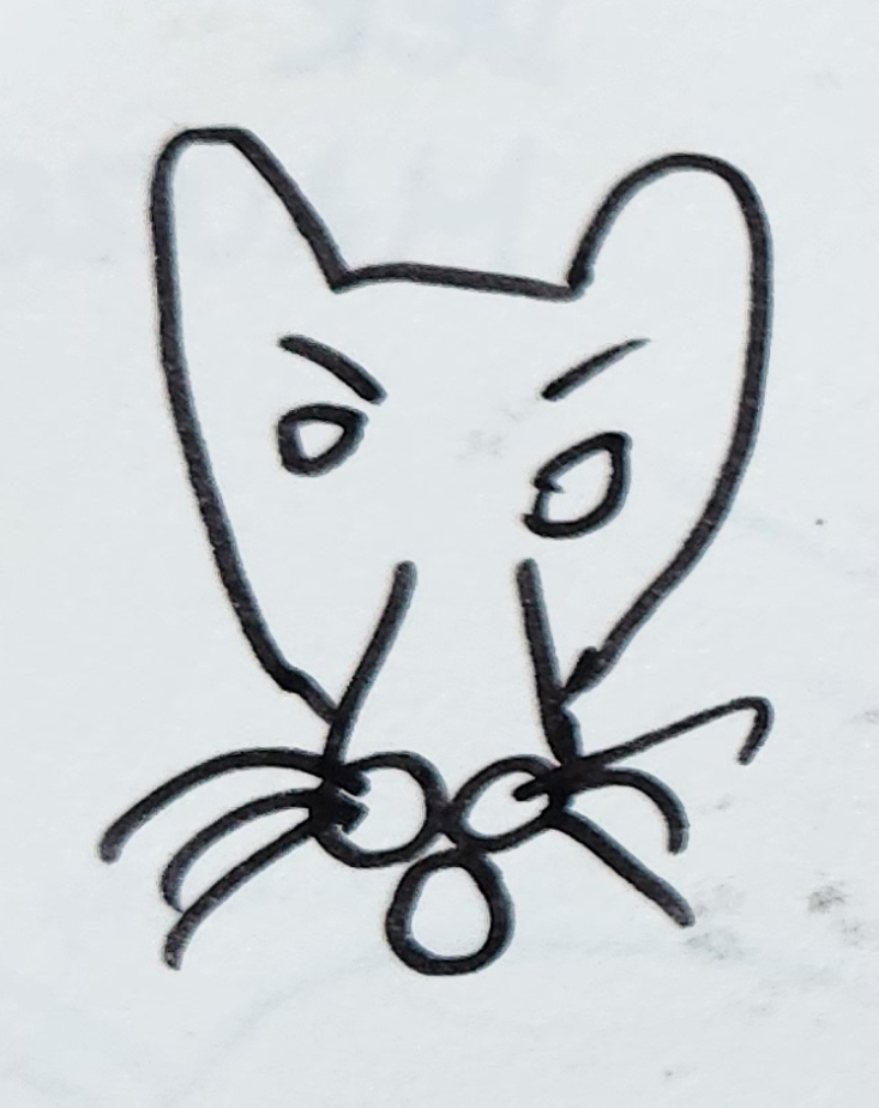 Handgezeichnete Katze Zwinker