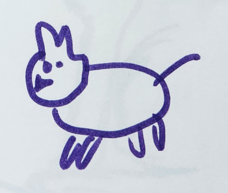 Handgezeichnete Katze Knabber