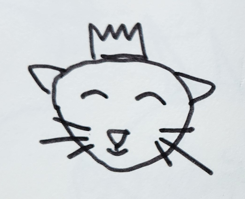 Handgezeichnete Katze Wuschelkrone