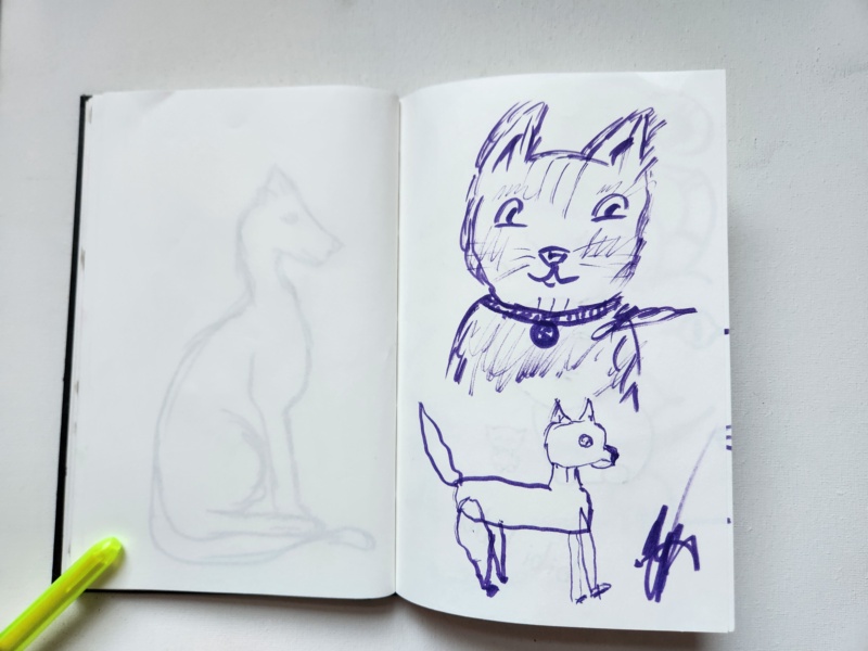 Handgezeichnete Katze Unbenannt