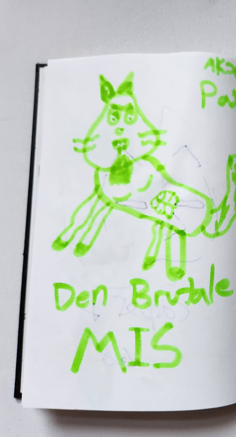 Handgezeichnete Katze Den Brutale MIS