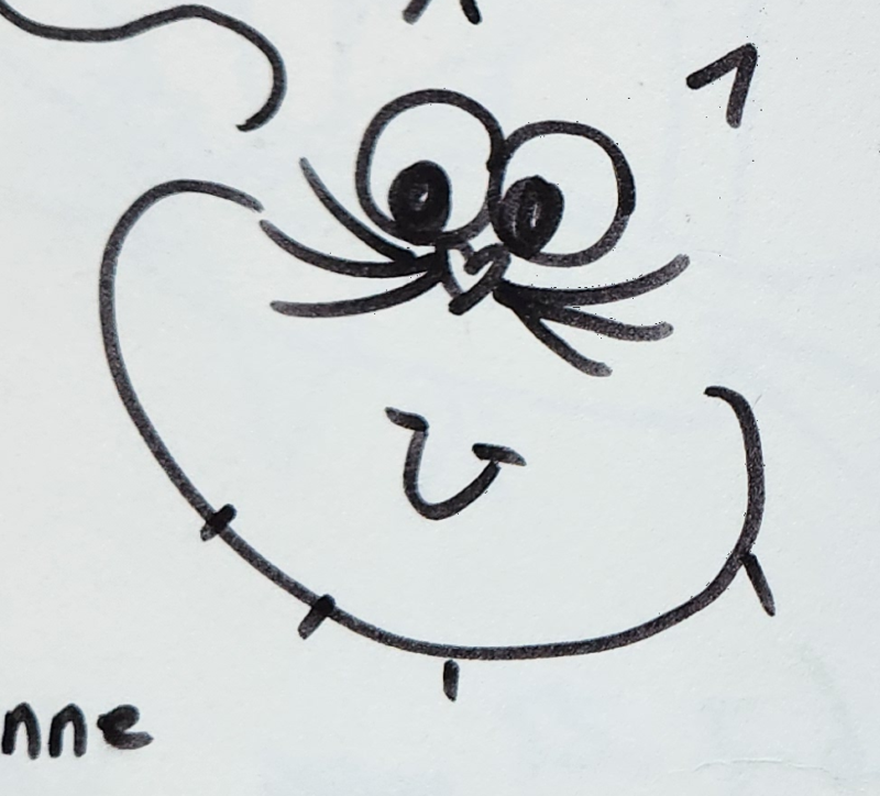 Handgezeichnete Katze Schlabberant