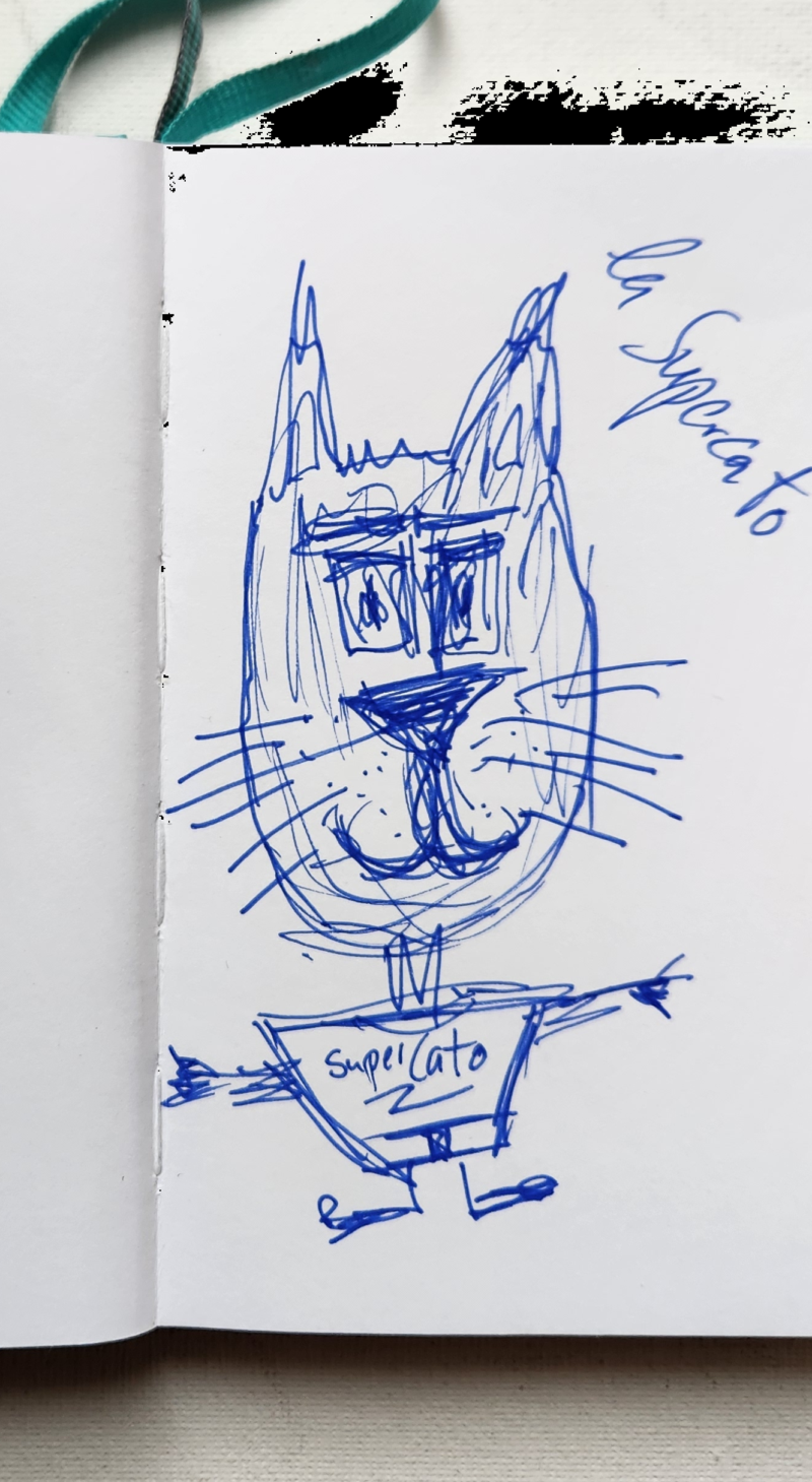 Handgezeichnete Katze el Supercato