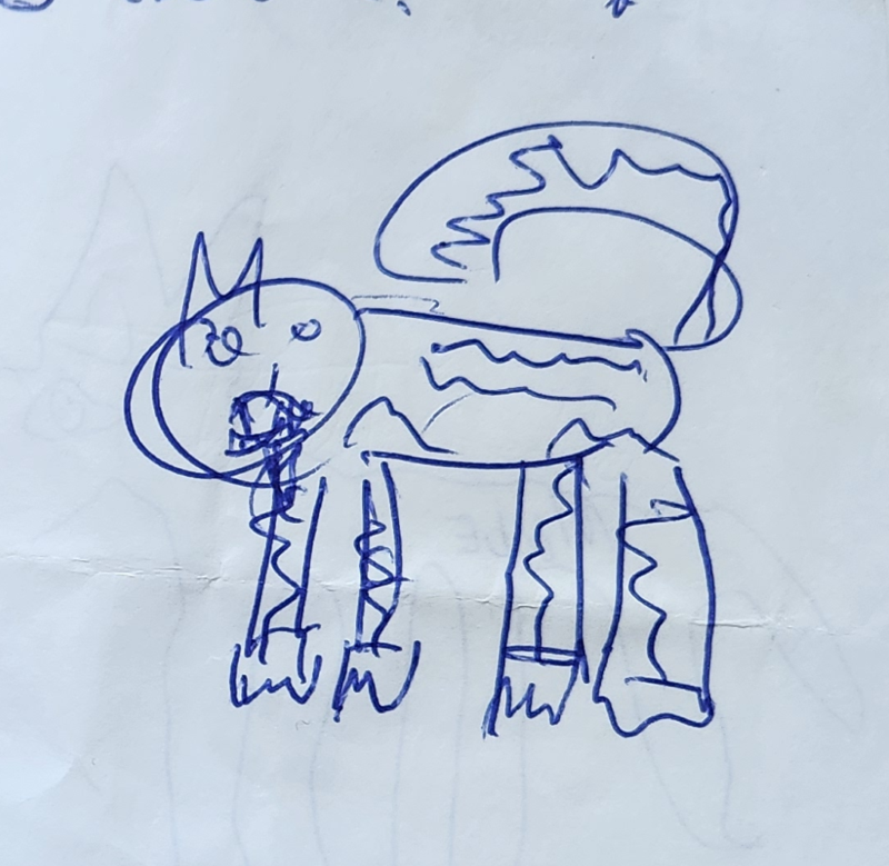 Handgezeichnete Katze Wuschelbart