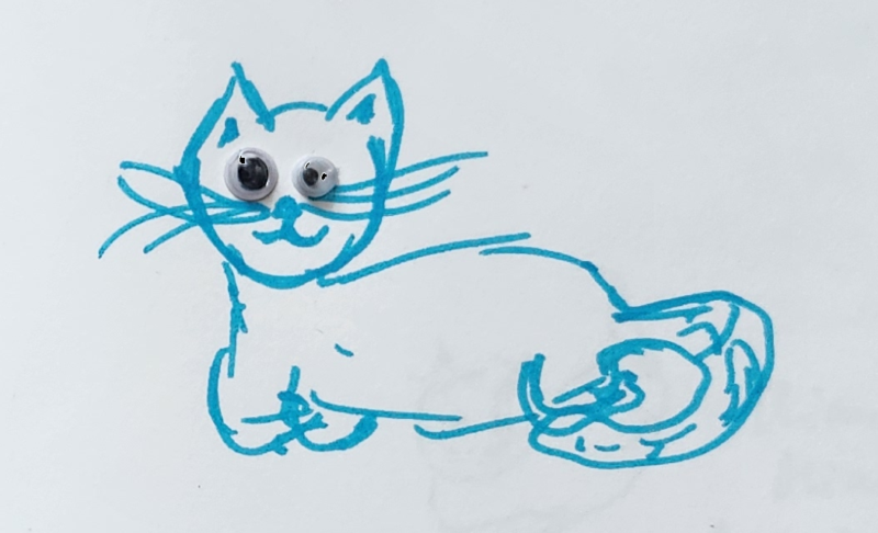 Handgezeichnete Katze Blaupfote