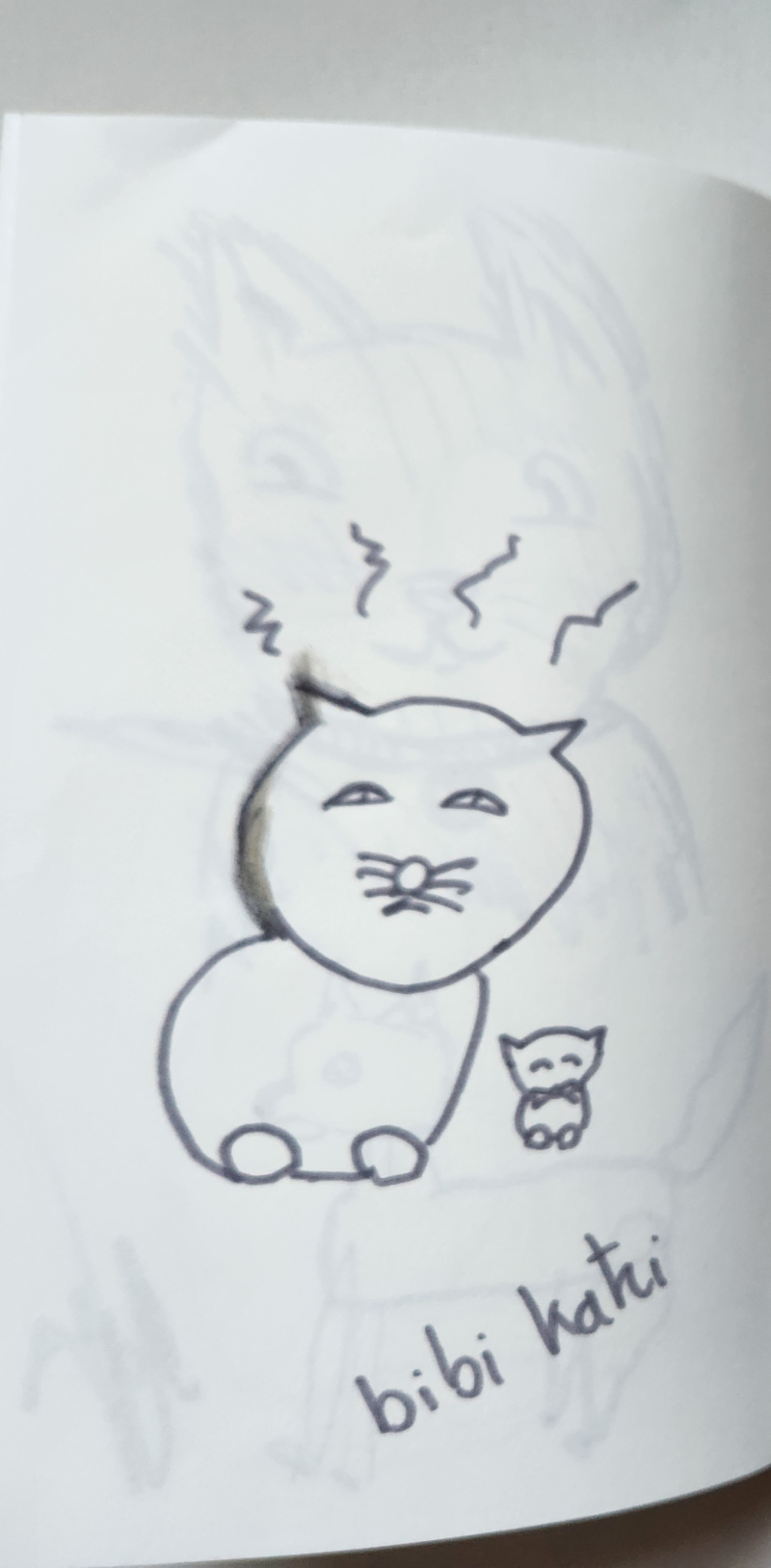 Handgezeichnete Katze bibi kati