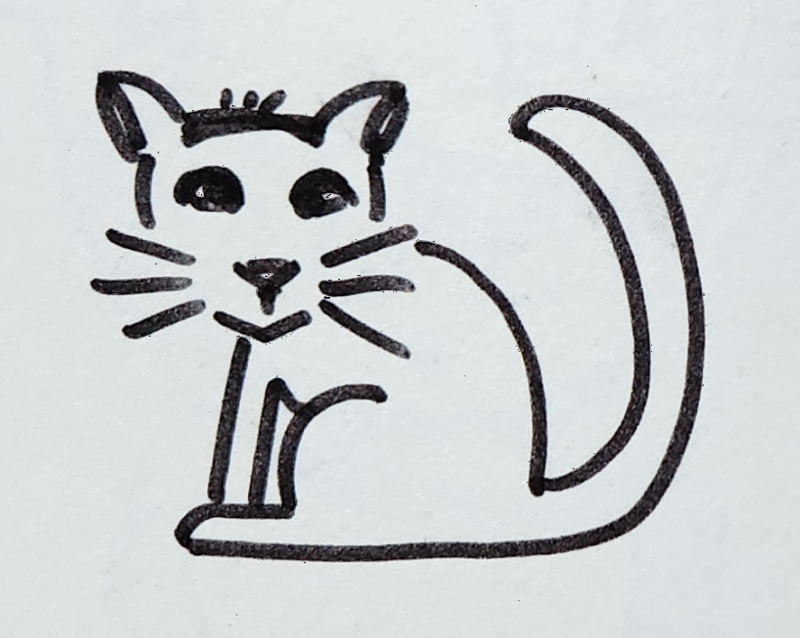 Handgezeichnete Katze Schwanzwischer