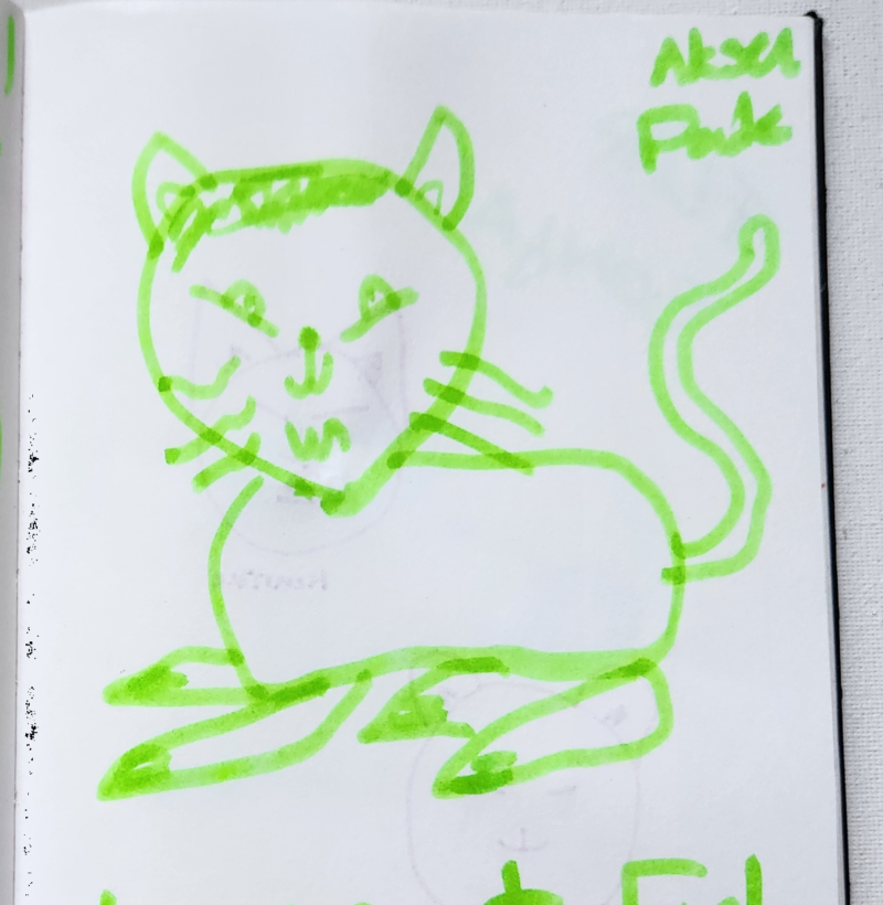 Handgezeichnete Katze Nessa Pink