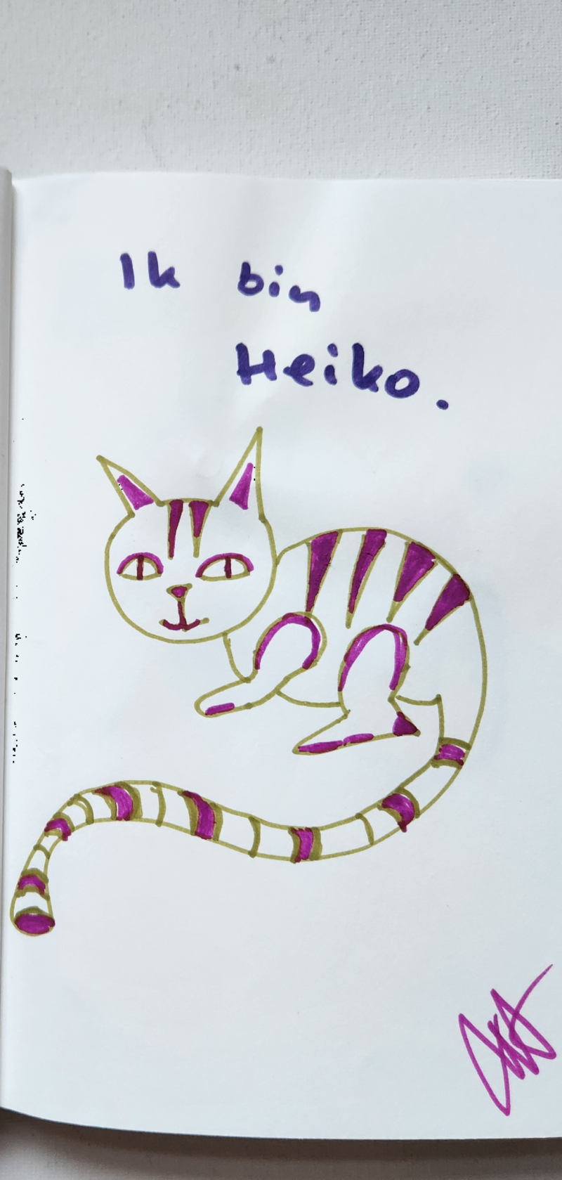 Handgezeichnete Katze Heiko