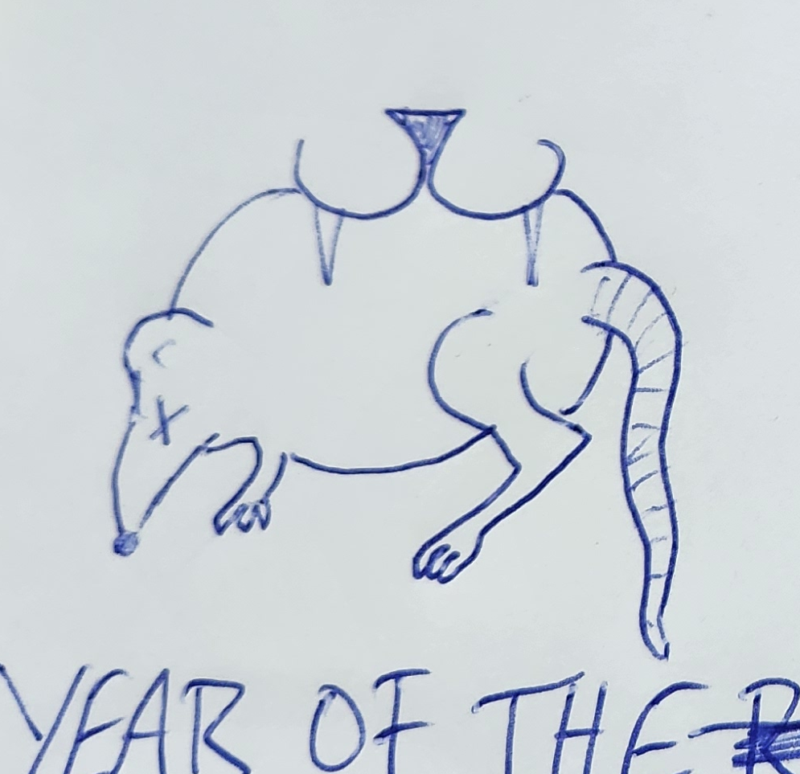 Handgezeichnete Katze Strichmausi