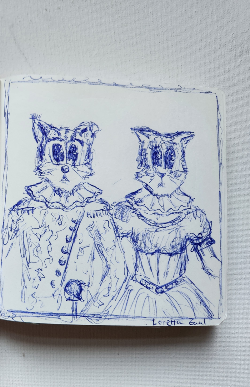Handgezeichnete Katze Loretta Saul