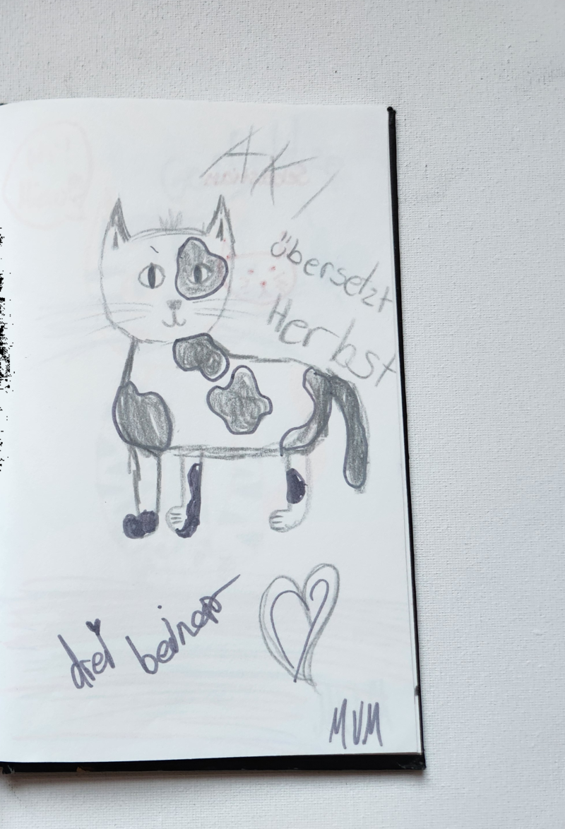 Handgezeichnete Katze Herbstpfote