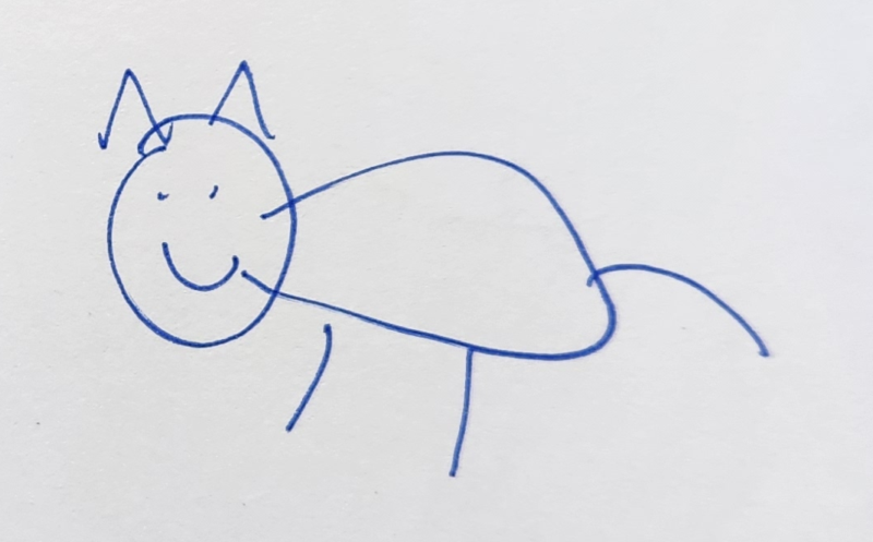 Handgezeichnete Katze Wuschelmaus