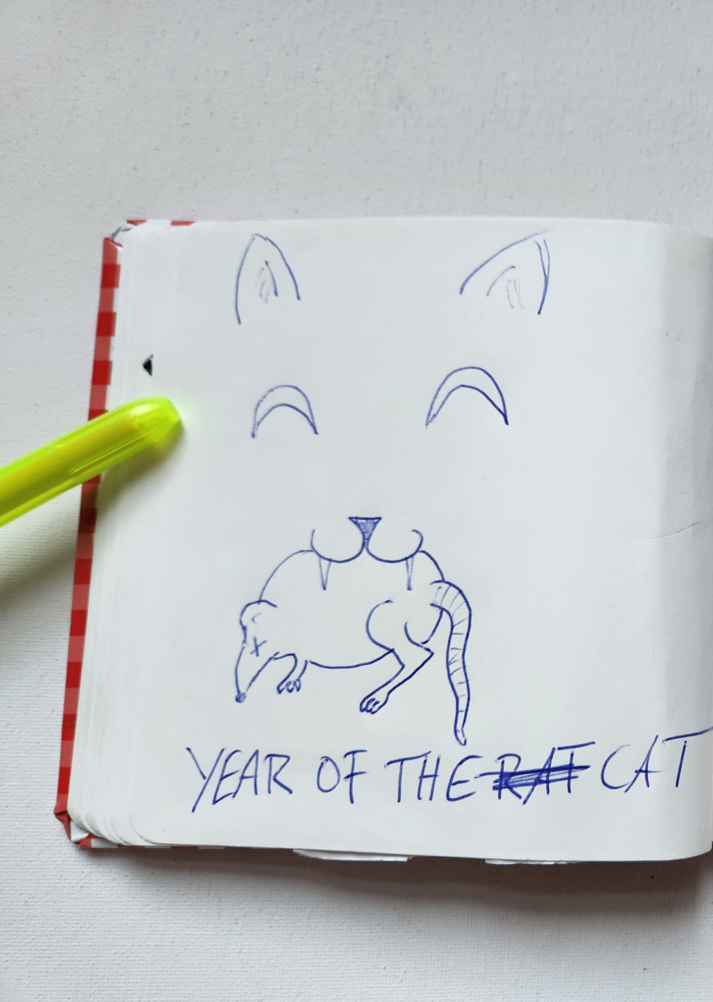 Handgezeichnete Katze Mauzi