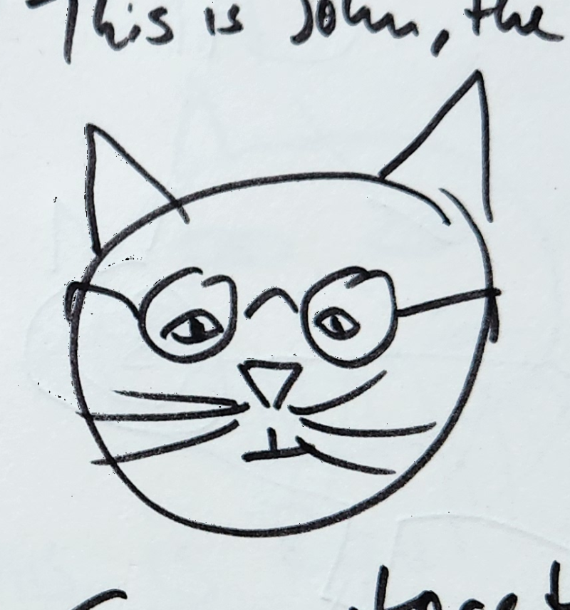 Handgezeichnete Katze John