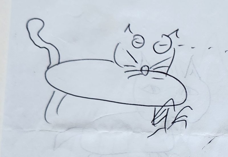 Handgezeichnete Katze Wackelpösche