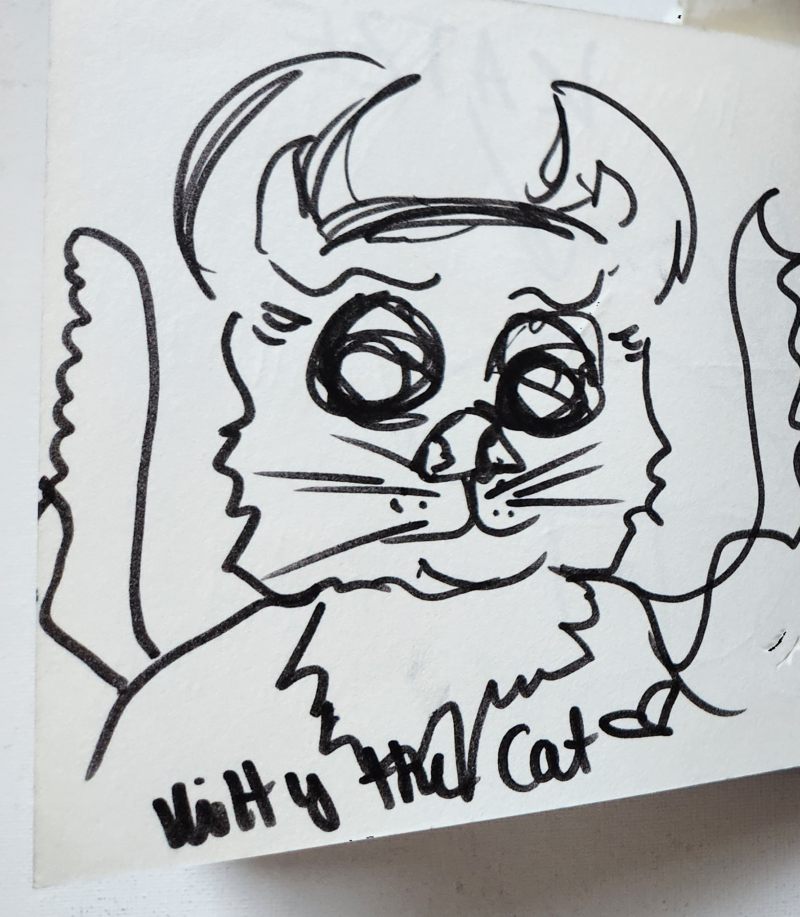 Handgezeichnete Katze Witty the Cat