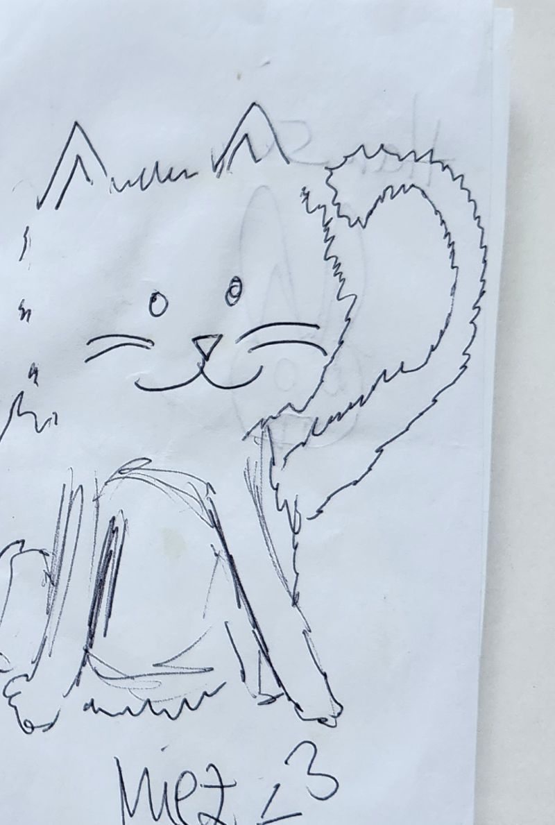 Handgezeichnete Katze Mietze