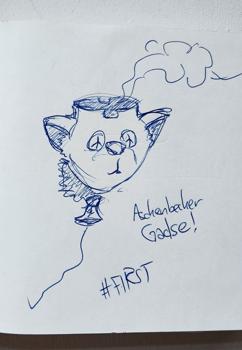 Handgezeichnete Katze Wuschelkater
