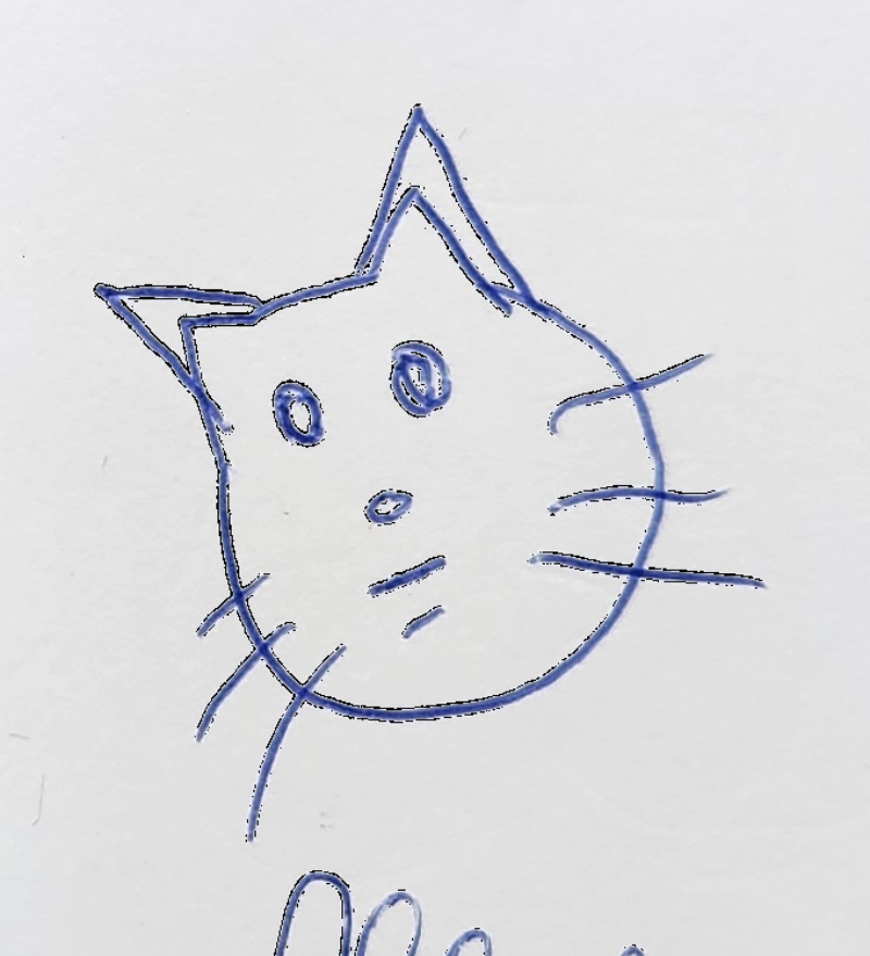 Handgezeichnete Katze Schmunzel