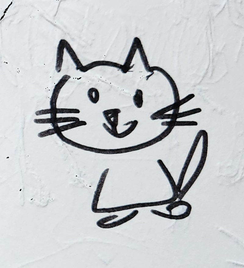 Handgezeichnete Katze Wuschelklaus