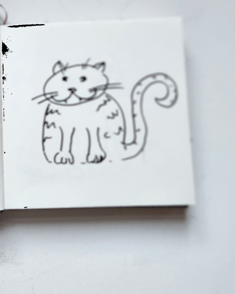 Handgezeichnete Katze Schmusemaus