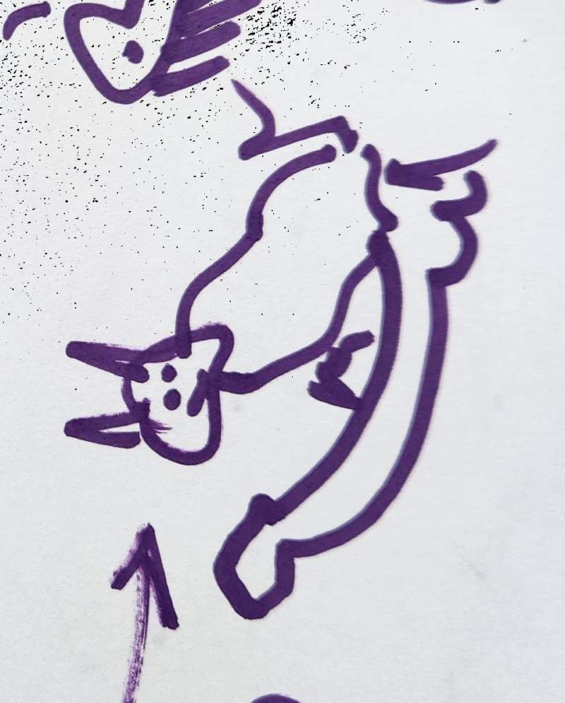 Handgezeichnete Katze Wuschelbart