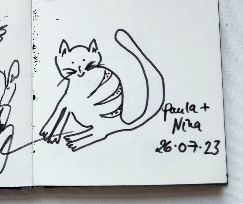 Handgezeichnete Katze Paula + Nina