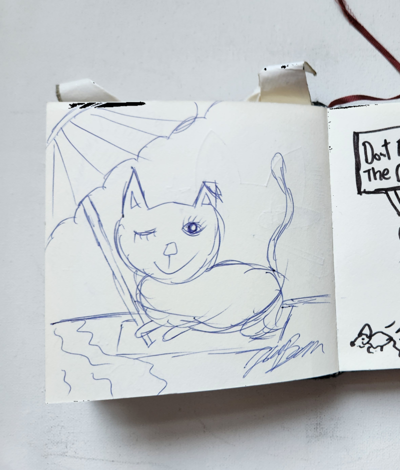 Handgezeichnete Katze Nickerl