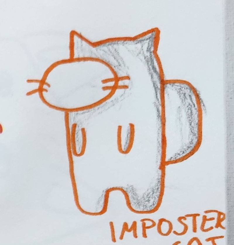 Handgezeichnete Katze Wischelkatze