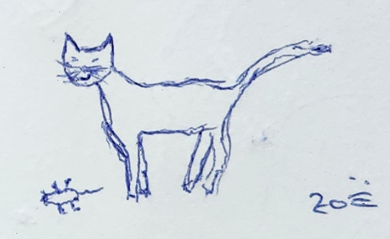 Handgezeichnete Katze Tintenfeder