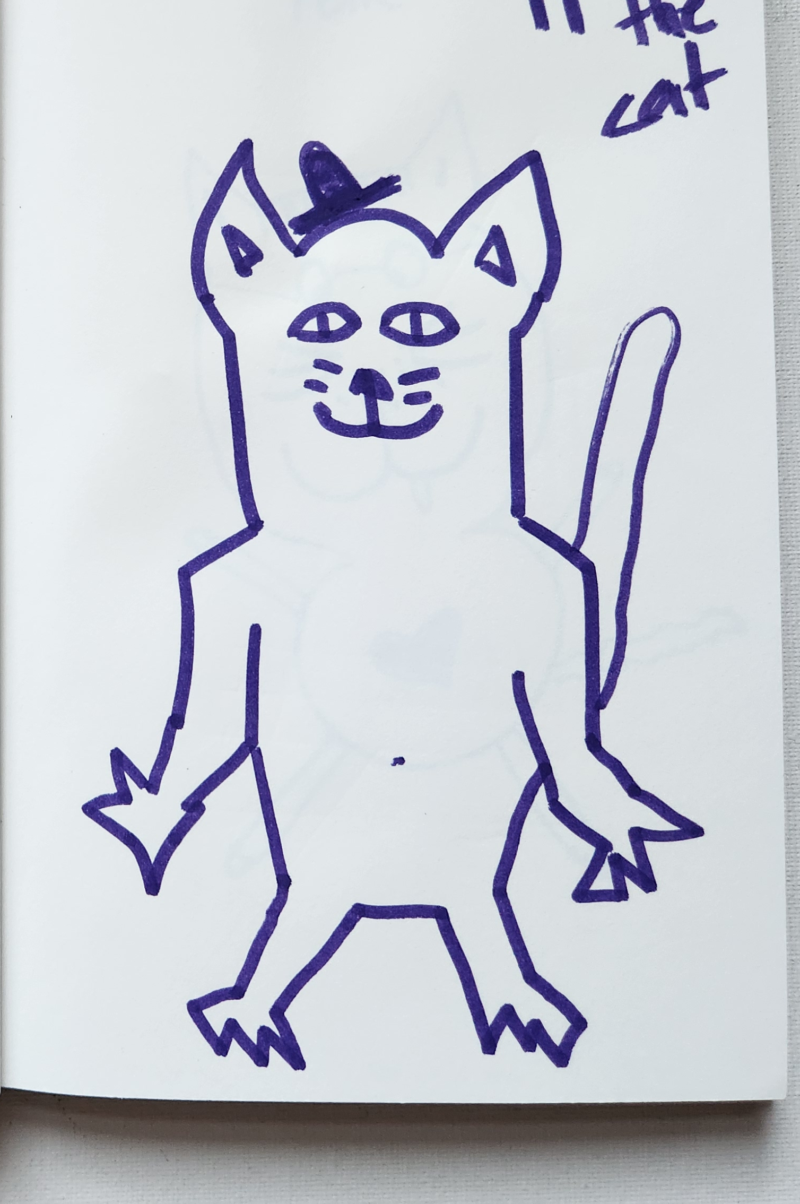 Handgezeichnete Katze Kritz