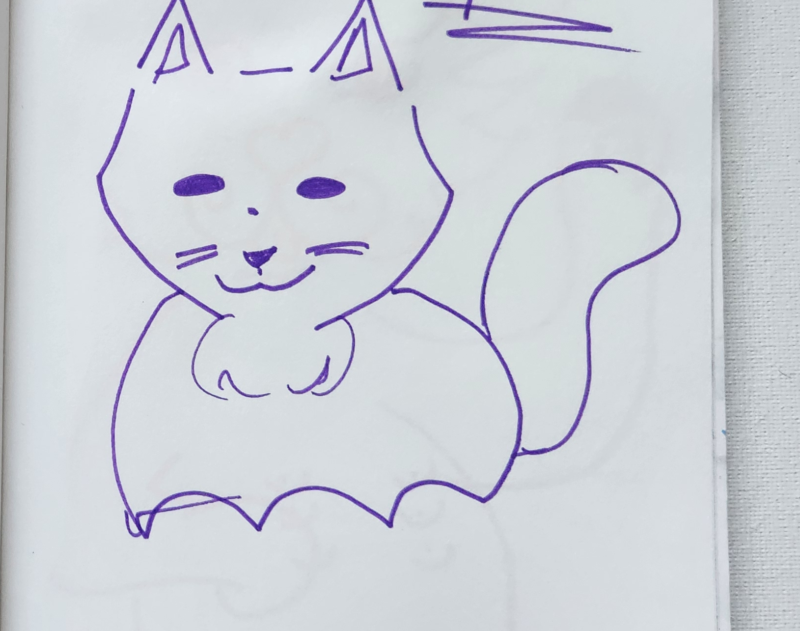 Handgezeichnete Katze Wuschelzopf