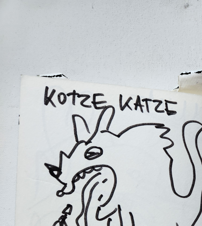Handgezeichnete Katze KOTZE KATZE