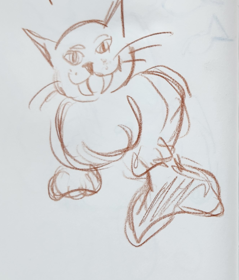 Handgezeichnete Katze Schnüffelpatsch