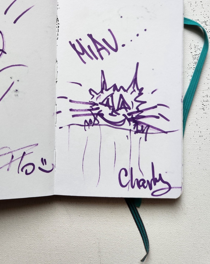 Handgezeichnete Katze Charly