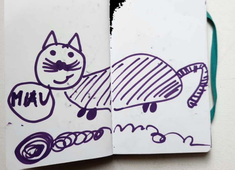 Handgezeichnete Katze Miau
