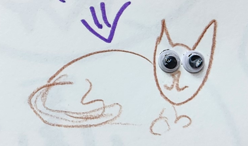 Handgezeichnete Katze Wischelmaus
