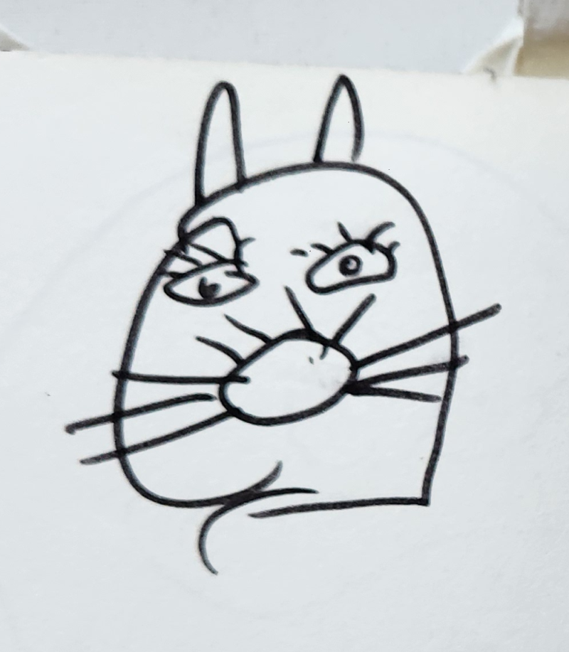 Handgezeichnete Katze Schnurzelmutz