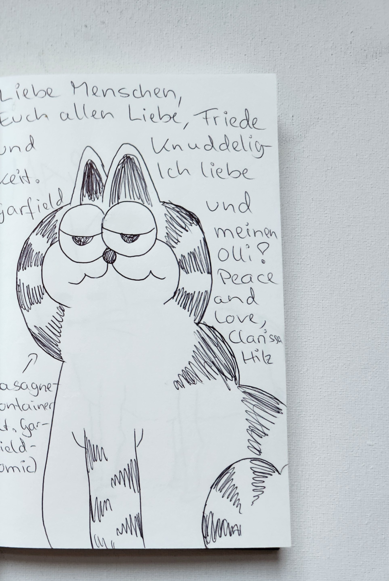 Handgezeichnete Katze Schlafmütze