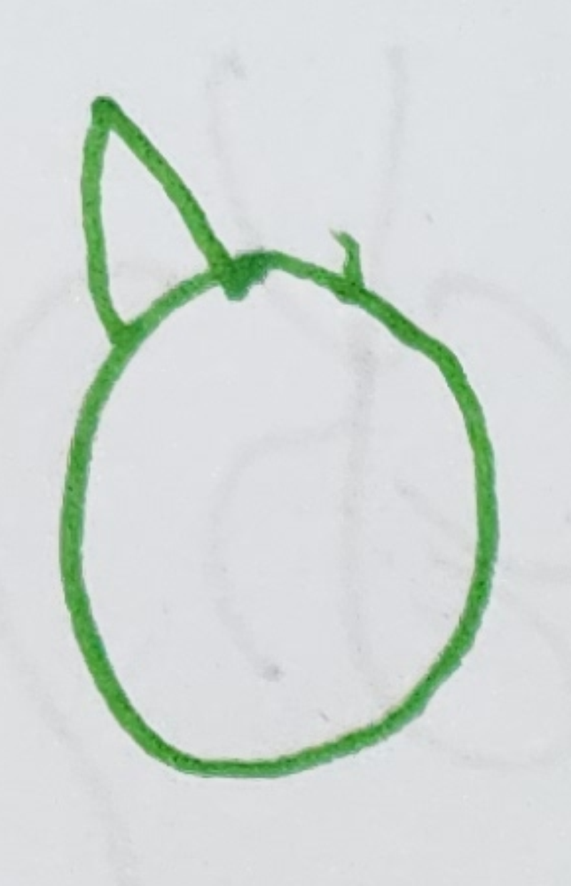 Handgezeichnete Katze Grünzackel