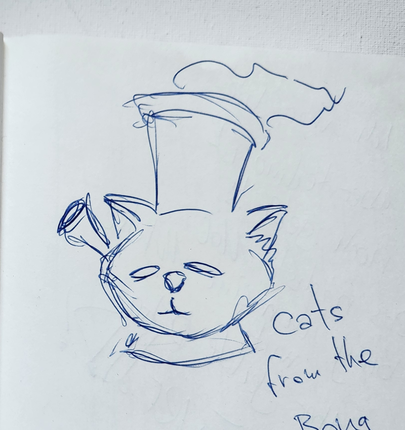 Handgezeichnete Katze Hutzi